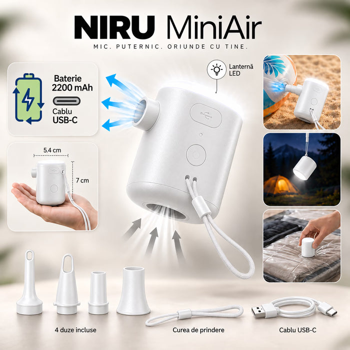 Pompă electrică portabilă 5-în-1 – NIRU MiniAir