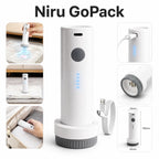 Pompă electrică de vid NIRU GoPack pentru pungi de haine, compactă, reîncărcabilă USB-C și ideală pentru călătorii, alb