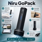 Pompă electrică de vid pentru haine NIRU GoPack, compactă și portabilă, cu încărcare USB-C pentru călătorii, negru