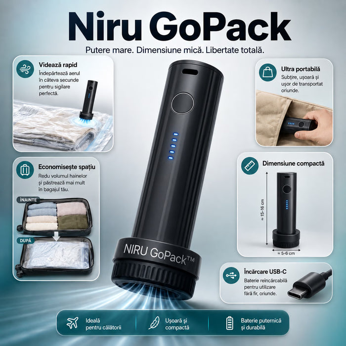 Pompă de vid electrică fără fir – NIRU GoPack