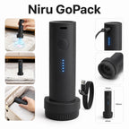 Pompă electrică de vid NIRU GoPack pentru pungi de haine, compactă, reîncărcabilă USB-C și ideală pentru călătorii, negru