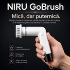 Perie electrică de curățare NIRU GoBrush, compactă și portabilă, cu design ergonomic pentru curățarea rapidă a suprafețelor, alb