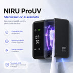 Sterilizator UV-C pentru periuța de dinți NIRU ProUV, igienizare rapidă în 7 minute și design compact, negru