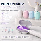 Sterilizator UV-C pentru periuța electrică NIRU MiniUV, disponibil în 4 culori, cu curățare completă în 5 minute. alb, verde, roz, albastru