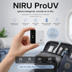 Sterilizator UV-C portabil pentru periuța de dinți NIRU ProUV, compact și ușor, cu baterie reîncărcabilă pentru călătorii, alb