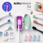 Sterilizator uv portabil pentru periuțe de dinți NIRU MiniUV, compact, cu dezinfecție automată în 5 minute in culoarea verde.