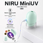 Sterilizator UV portabil pentru periuța de dinți NIRU MiniUV, baterie 500 mAh reîncărcabilă USB-C, până la 50 de utilizări, culoarea verde