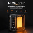 Sterilizator UV-C pentru periuțe de dinți NIRU ProUV, cu uscare cu aer cald, temporizator și afișaj pentru nivelul bateriei. alb, negru