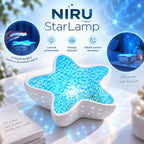 NIRU StarLamp, lampă ambientală relaxantă pentru dormitor, cu lumină albastră, design în formă de stea și atingere tactilă