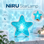 NIRU StarLamp, lampă ambientală în formă de stea, ideală pentru baie și dormitor, cu efect de apă relaxant