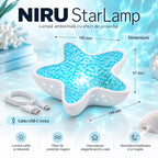 Lampă NIRU StarLamp cu dimensiuni 185 x 199 x 57 mm și cablu USB-C inclus