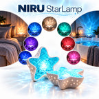 Lampă NIRU StarLamp în formă de stea, cu 7 culori și proiecție ambientală pentru dormitor și baie