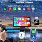 Adaptor Auto Wireless 4-in-1 Niru AirDrive Pro model AB, imagine de galerie cu adaptorul auto wireless prezentat in cadru complet pentru Apple CarPlay si Android Auto