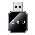 Adaptor Auto Wireless 4-in-1 Niru AirDrive Pro model AB, imagine de galerie cu adaptor wireless auto prezentat pentru utilizare Apple CarPlay si Android Auto