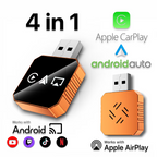 Adaptor Auto Wireless 4-in-1 Niru AirDrive Pro model BO, imagine de galerie cu detaliu produs pentru Apple CarPlay si Android Auto