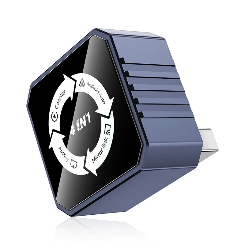 Adaptor Auto Wireless 4-in-1 Niru AirDrive Pro model BVS, imagine de galerie cu adaptor auto wireless Niru in prezentare comerciala