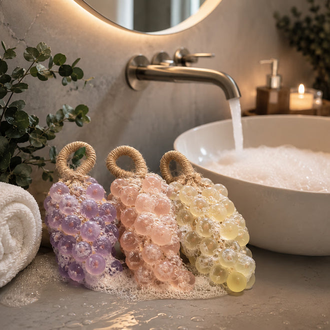 Săpun exfoliant handmade NIRU GoSoap™  - formă de ciorchine de struguri