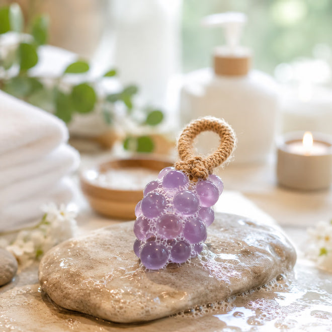 Săpun exfoliant handmade NIRU GoSoap™  - formă de ciorchine de struguri