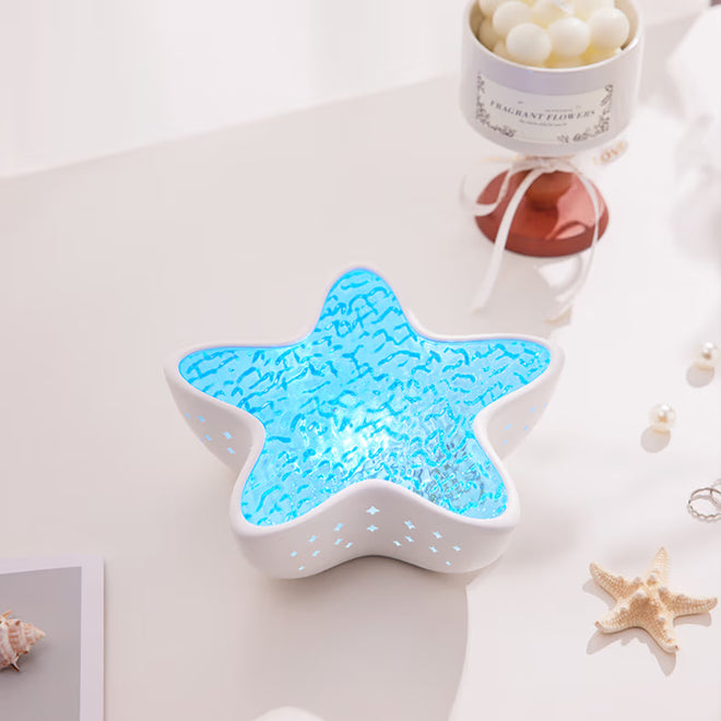 Lampă proiector NIRU StarLamp - valuri oceanice RGB LED, model stea de mare