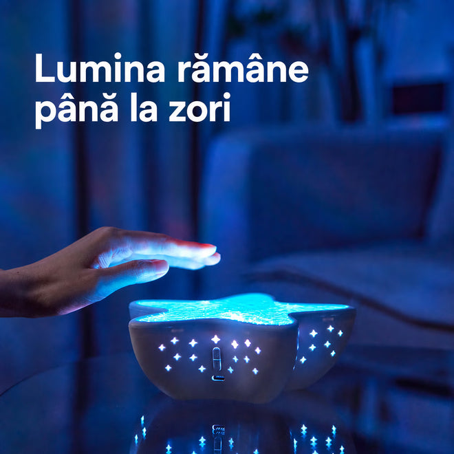 Lampă proiector NIRU StarLamp - valuri oceanice RGB LED, model stea de mare