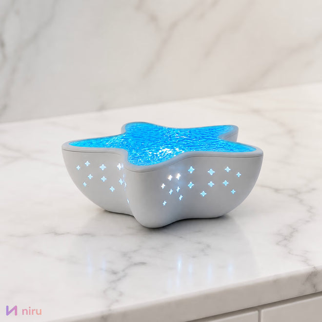 Lampă proiector NIRU StarLamp - valuri oceanice RGB LED, model stea de mare