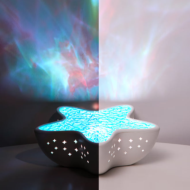 Lampă proiector NIRU StarLamp - valuri oceanice RGB LED, model stea de mare