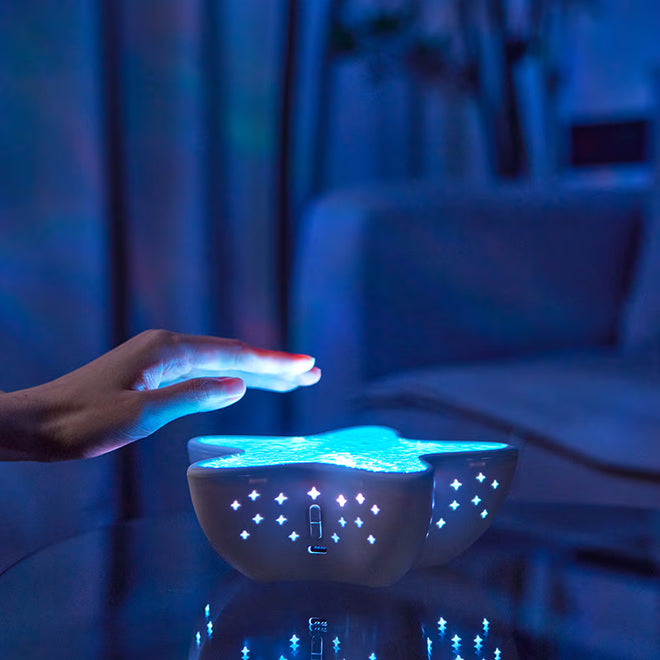 Lampă proiector NIRU StarLamp - valuri oceanice RGB LED, model stea de mare