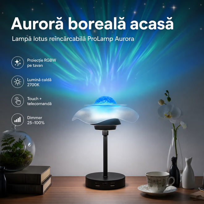 Lampă proiector NIRU ProLamp Aurora - proiectie auroră boreală multicolora