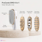 Dispozitiv masaj scalp EMS NIRU ProComb™ - perie electrica reincarcabila USB cu LED