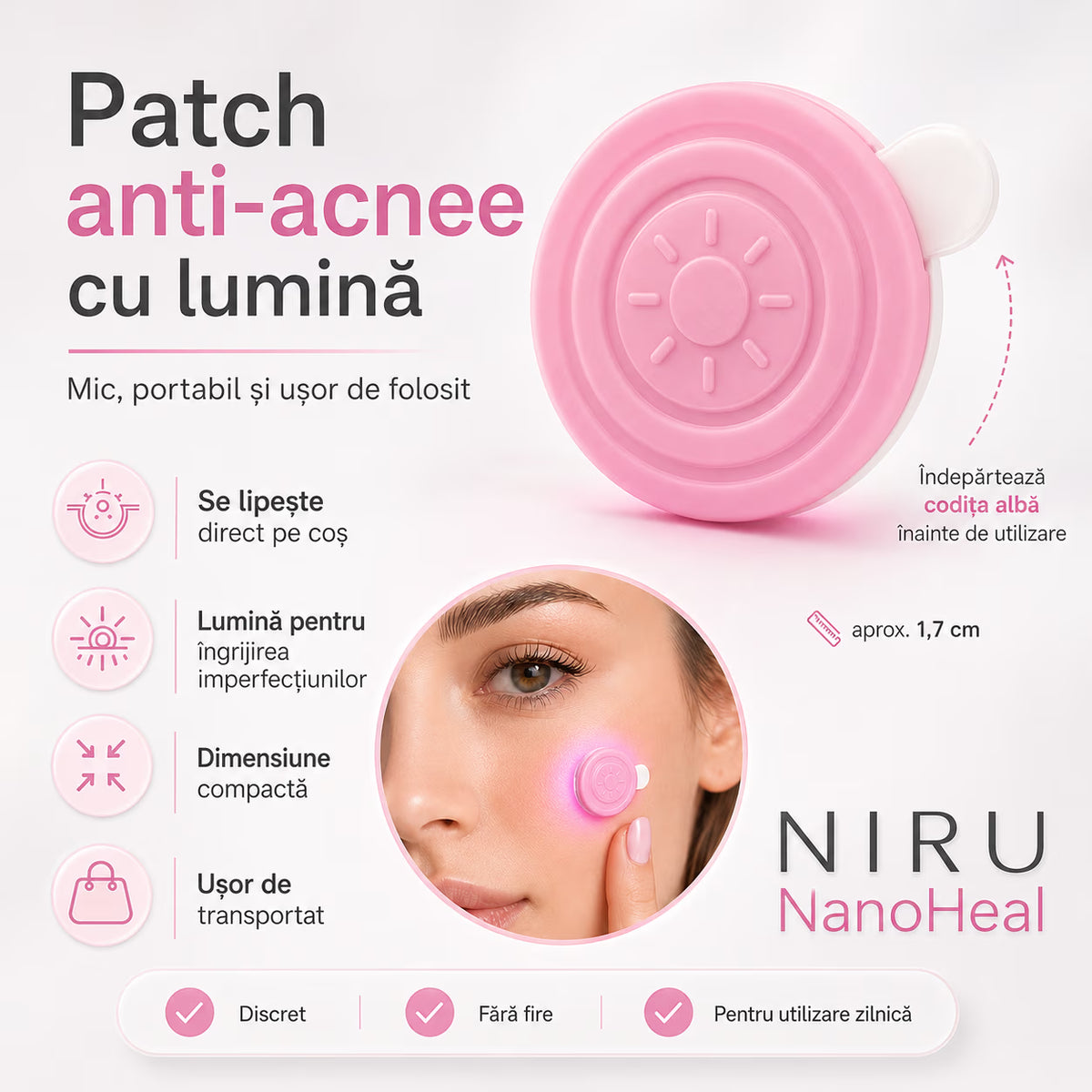 Patch electronic pentru acnee – NIRU NanoHeal