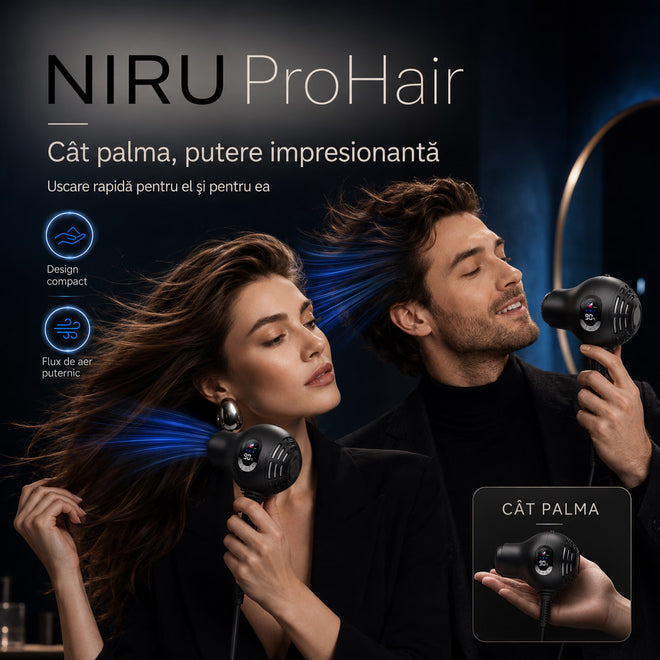 Uscător de păr ionic compact NIRU ProHair - 1600W