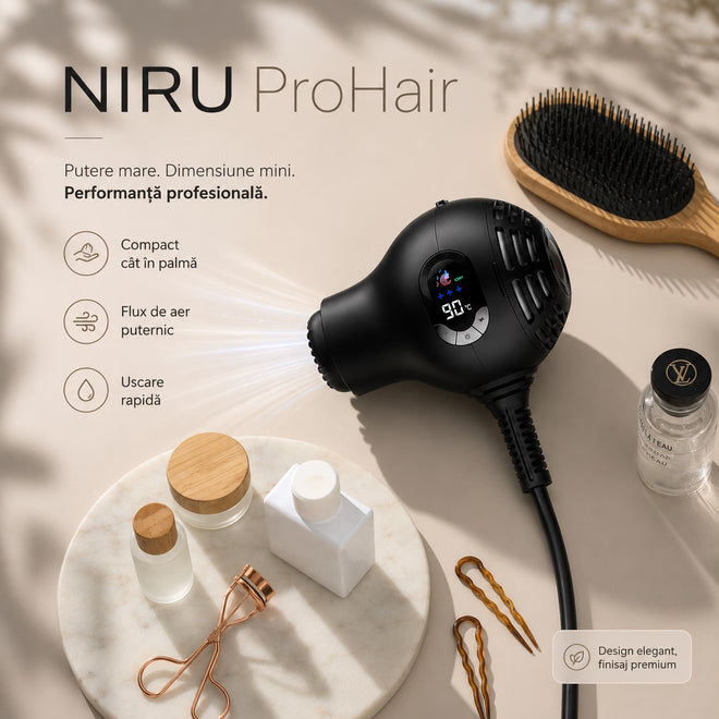 Uscător de păr ionic compact NIRU ProHair - 1600W