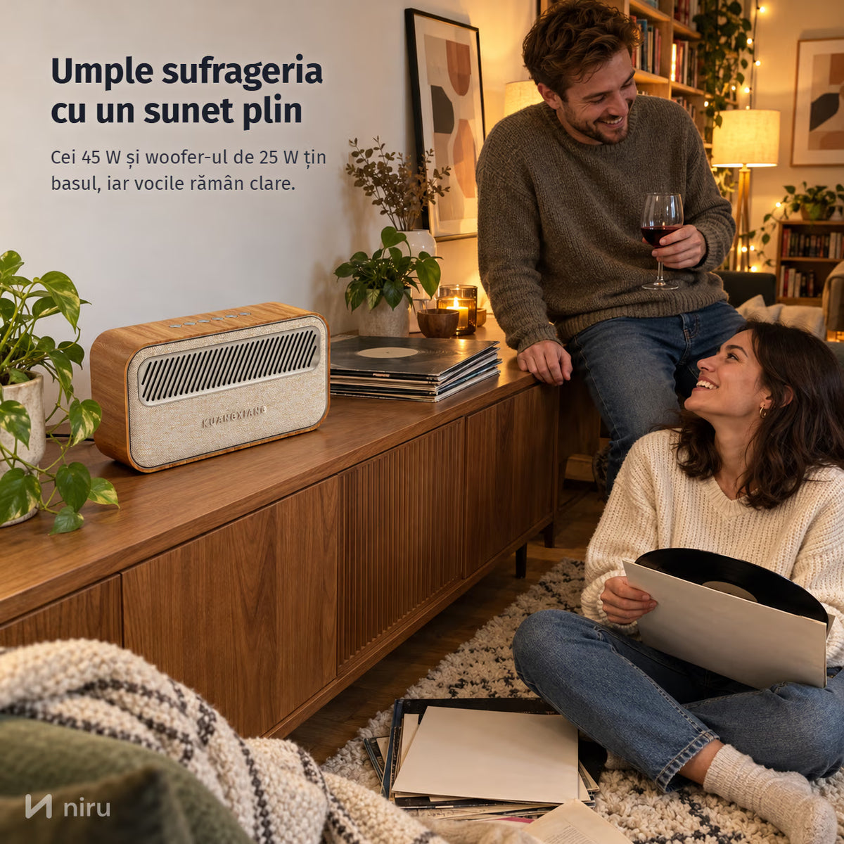 Boxă Bluetooth retro NIRU ProRetro: umple sufrageria cu un sunet plin