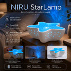 Lampă proiector NIRU StarLamp - valuri oceanice RGB LED, model stea de mare