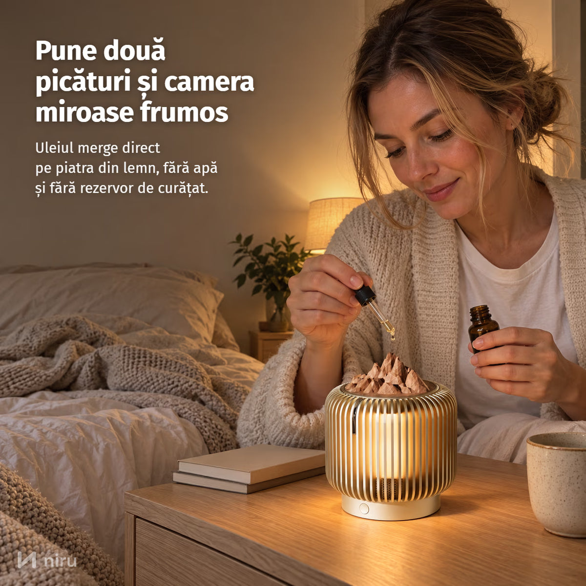 Difuzor de arome NIRU LumoAroma: pune două picături și camera miroase frumos
