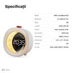 Dimensiuni și specificații ceas deșteptător NIRU LumoMoon 11 × 11,7 × 5,4 cm