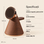Dimensiuni și specificații stand de încărcare NIRU LumoDock 9,2 × 13,5 cm