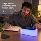 Lampă de veghe cu încărcător wireless NIRU LumoGlow: alege lumina potrivită pentru fiecare seară
