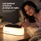 Lampă de veghe cu încărcător wireless NIRU LumoGlow: lasă telefonul la încărcat pe lampa de veghe