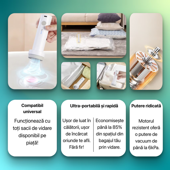 Pompa NIRU GoPack in utilizare - pungă de vid