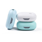 3 dintre culorile disponibile pentru sterilizator, albastru, verde și alb.