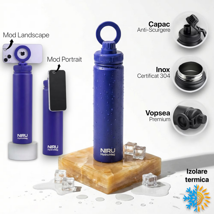 Sticla de apa portabila NIRU HydroMag 750ML